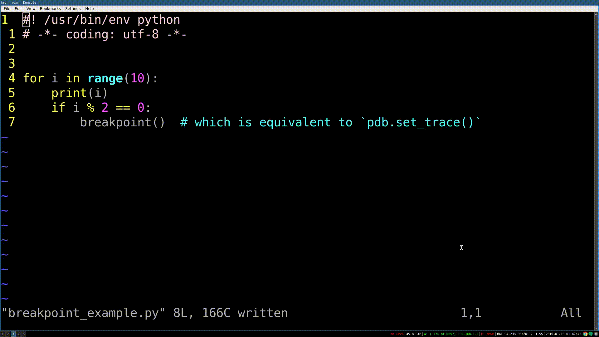 Breakpoint environment variable in Python 3.7